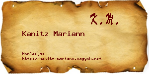 Kanitz Mariann névjegykártya
